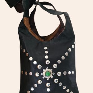 grand sac en cuir à clous
