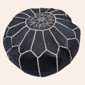 pouf marocain noir