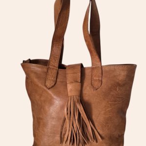 sac en cuir à franges