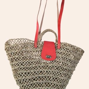 sac en osier rose