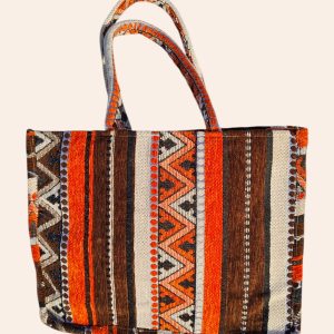 sac toile aztèque orange