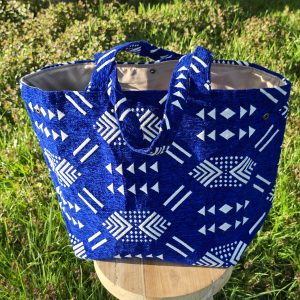 sac toile aztèque bleu