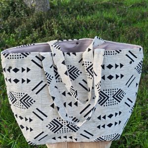sac toile azteque blanc