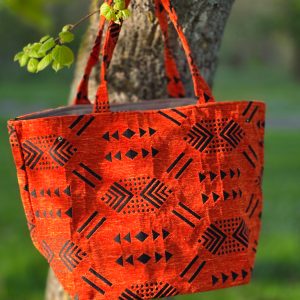sac toile aztèque rouge