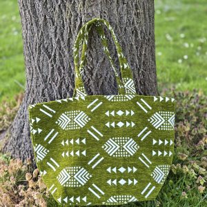 sac toile cabas vert